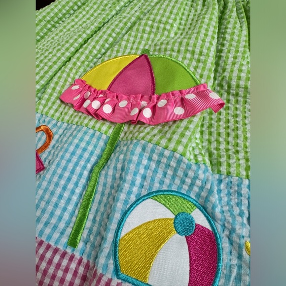 RARE EDITIONS | Toddler Girls Beach Gingham Seersucker Dress - Picture 2 of 7